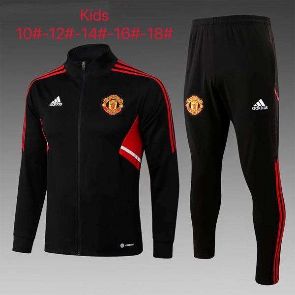 Niños Chandal Manchester United 2023 Negro Rojo